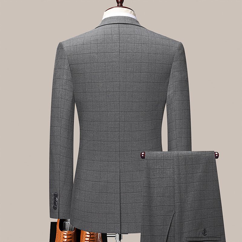 2022 Slim Fit Kostym Krage Trend Casual Ryggslitsknapp Dekoration Vår Höstdräkt