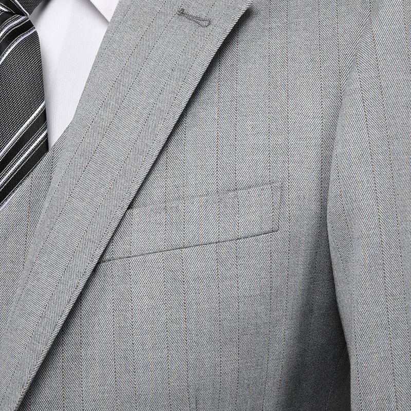 2023 Vårdräkter Män Ungdom Slim Business Casual Randig Kostym Tredelad