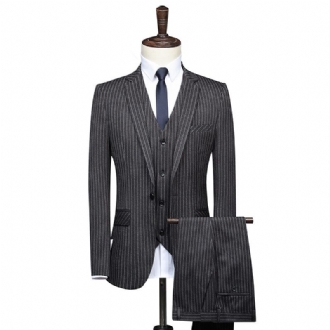 Boutique Grå Strips Kostym Herr Slits Business Body Suit Professionellt Bröllop