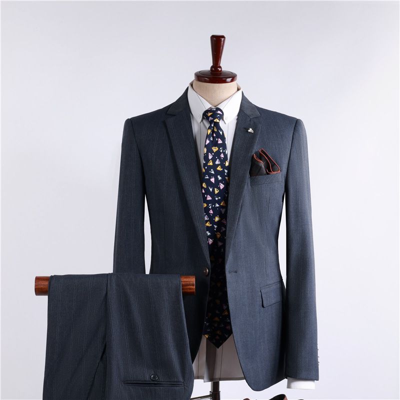 Kostym Herr Tvådelad Business Casual Professionell Högtidlig Klänning Groomsmen Brudgum Bröllopsklänning Vår Sommar