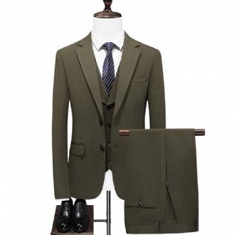 Kostym Män 2023 Business Casual Herr Tredelad Brudgum Brudklänning Trend