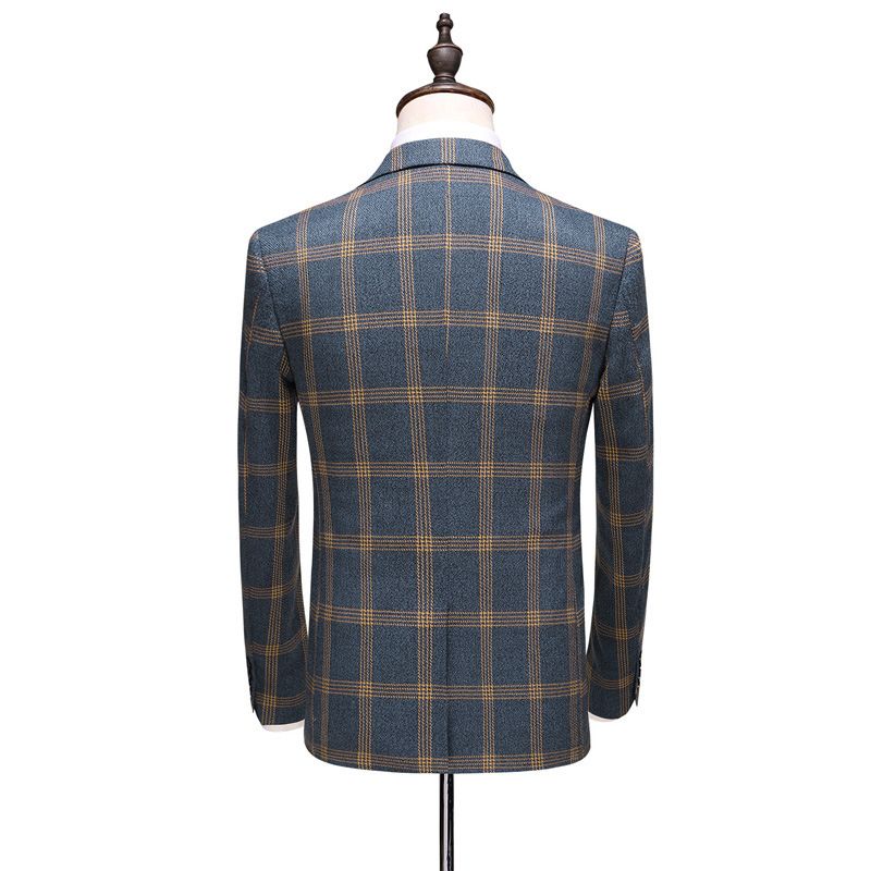 Kostym Män Business Casual Stor Storlek Set Trim Tredelad Ungdom Bröllopsklänning