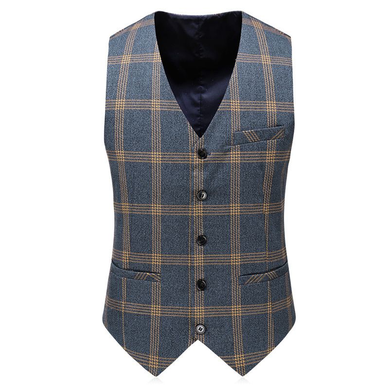 Kostym Män Business Casual Stor Storlek Set Trim Tredelad Ungdom Bröllopsklänning