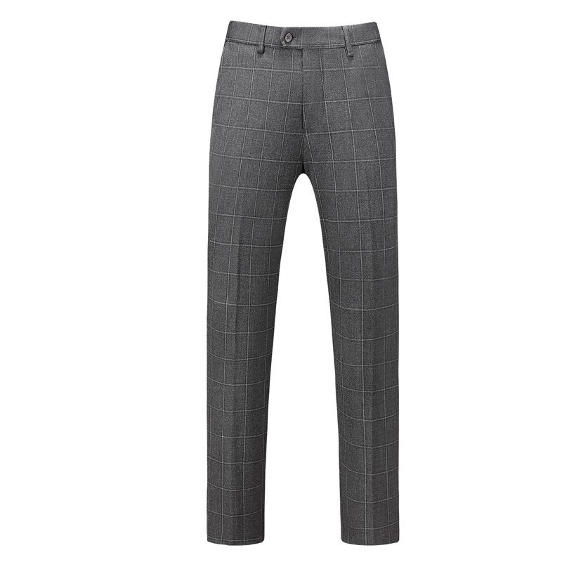 Kostym Män Business Casual Tvådelad Mode Rutigt Bröllop Brudgum Klänning Groomsmen
