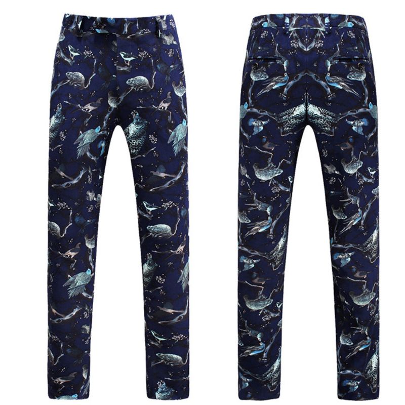 Kostym Män Casual Dräkt Tredelad Slim-fit Sångare Bankettklänning