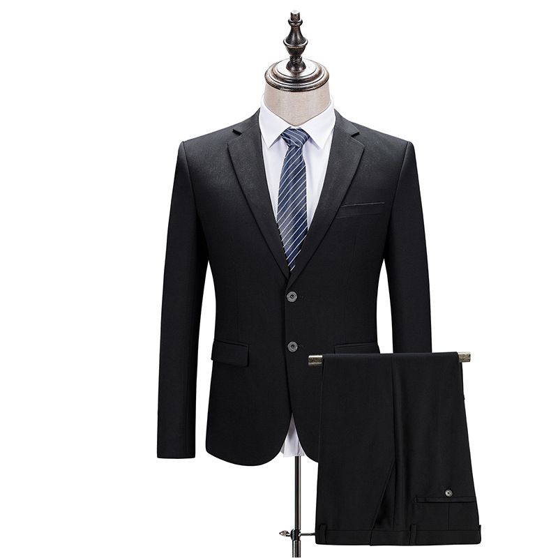 Kostym Slimmad Professionell Slitage Tvådelad Bröllopsklänning Groomsmen Höst Casual Herrjacka