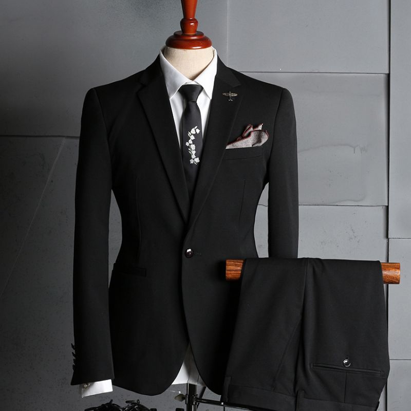 Män Casual Suit Dräkt Tredelad Bankett Bröllop Business Brudgum Klänning Kostym Ungdom