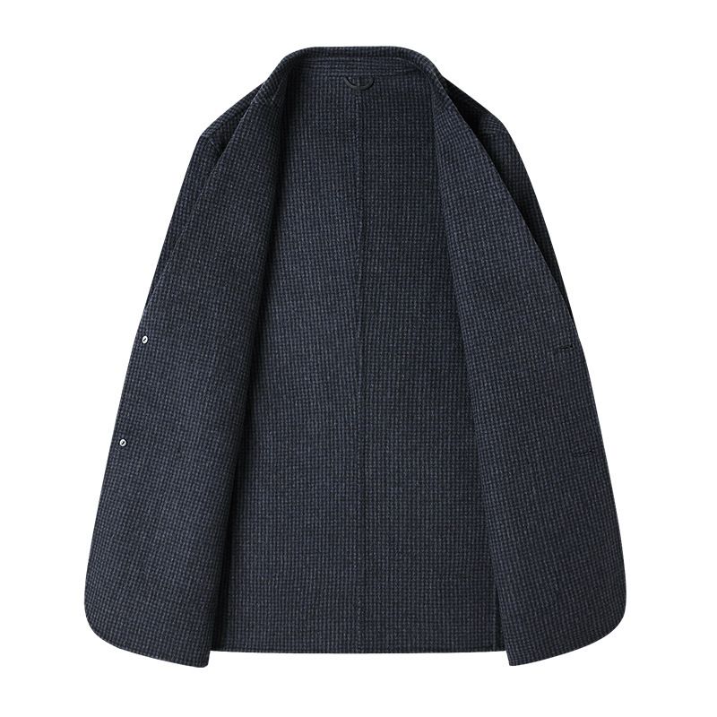 Dubbelsidig Yllekappa Herr Höst Vinter Trend Kort Yllerock Liten Kostym Jacka Ull