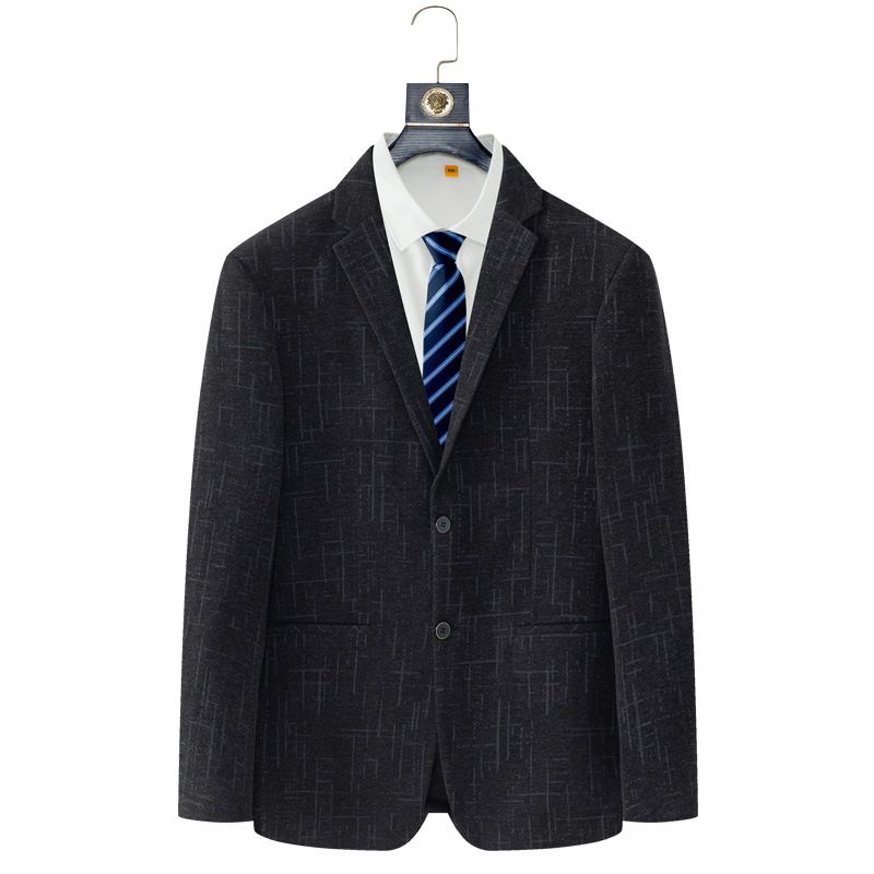 Fat Man Plus Size Kostym Herr Trendig Fet Lös Extra Stor Business Casual Medelålders Kostymjacka
