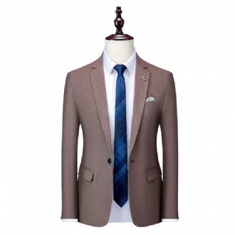 Herr Business Casual Liten Kostym Stilig Ungdom Slim Enfärgad Professionell Suit Jacka