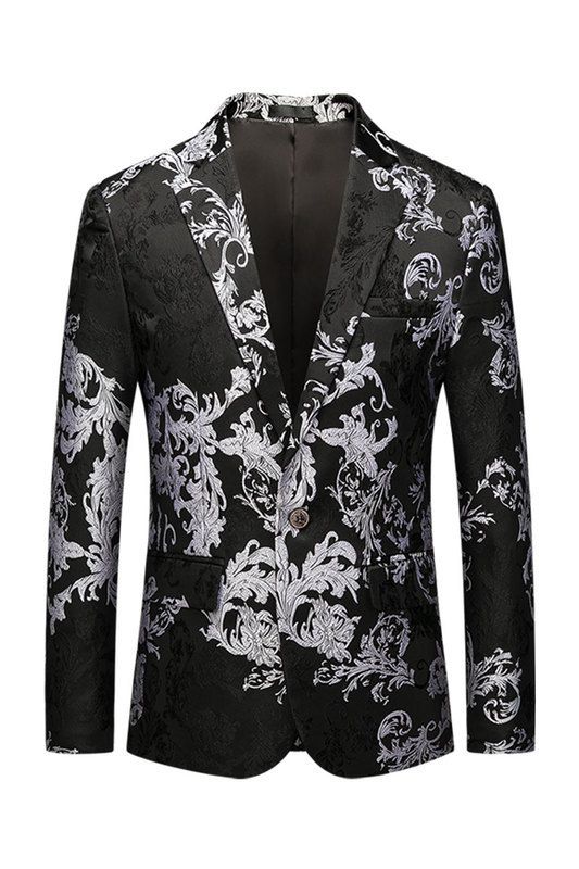 Herr Business Casual Suit Jacquard Jacka Small Toppjacka