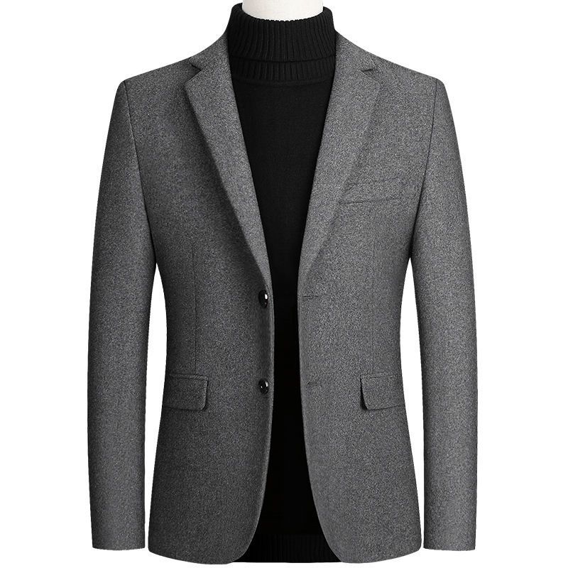 Herr Yllejacka 2022 Höst Vinter Liten Kostym Business Casual Jacka