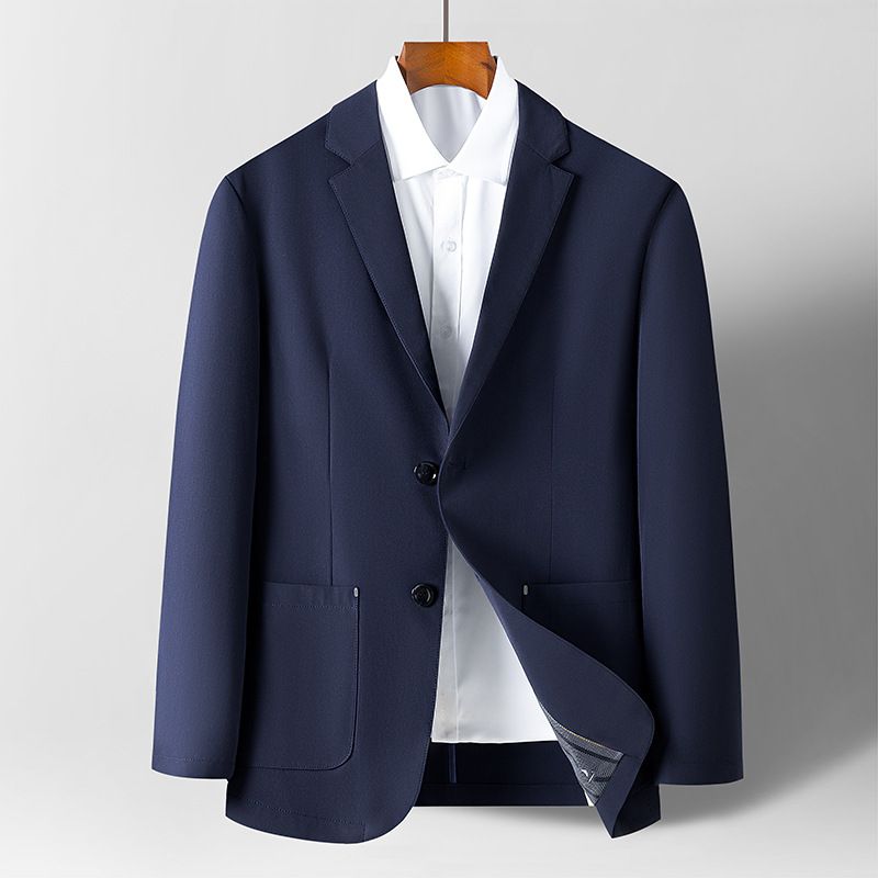 Herrkostymer Enfärgade Vardagligt Mode Ungdomar Företag Högtidlig Klädsel Tunn Kappa Slim Fit Liten Kostym Trend