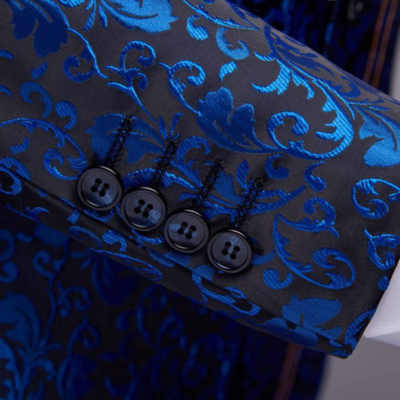 Höst Vinter Mode Jacquard Herrkostym Herr Plus Size Klänning Liten Kostym