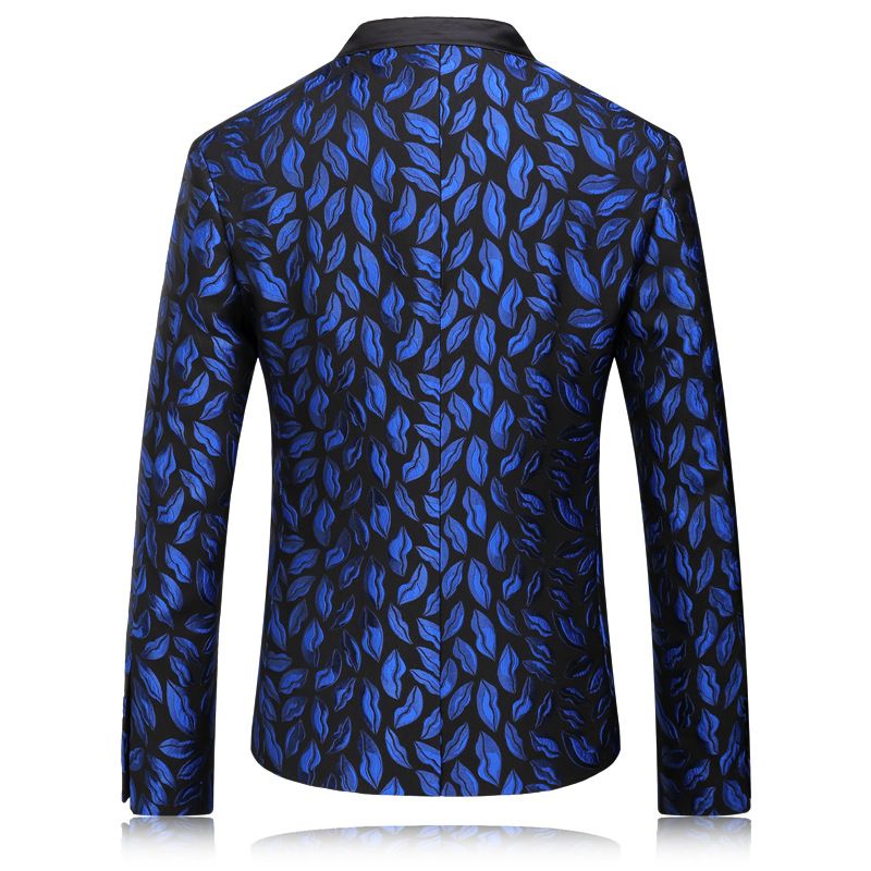 Hösten Vintern Mode Slim Casual Klänning Rock Blad Mönster Kostym Män