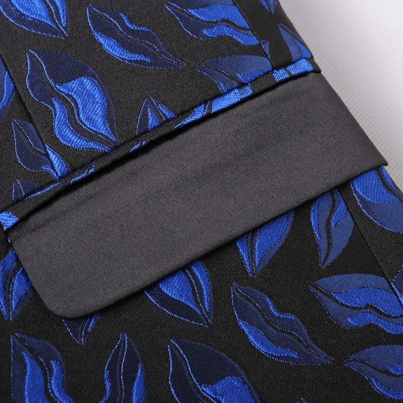 Hösten Vintern Mode Slim Casual Klänning Rock Blad Mönster Kostym Män