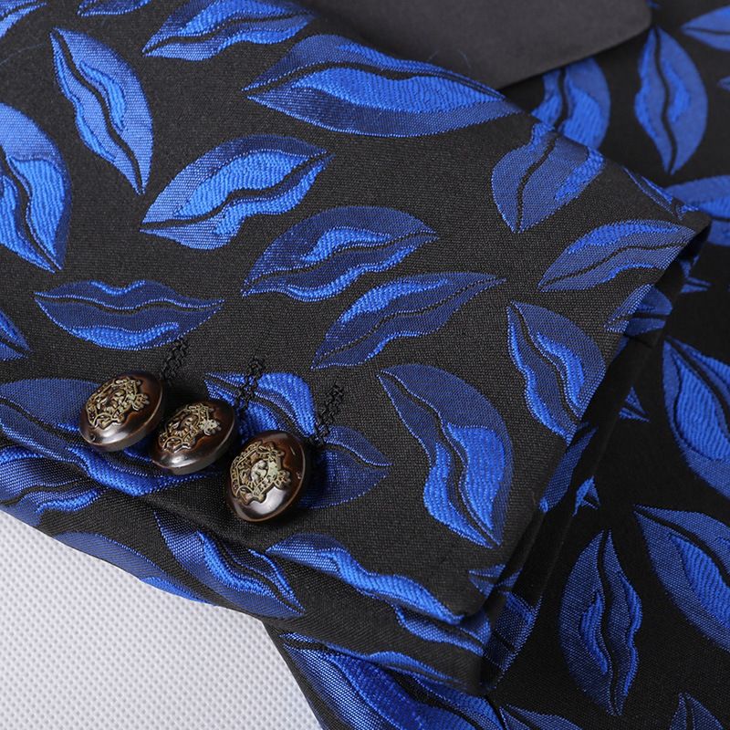 Hösten Vintern Mode Slim Casual Klänning Rock Blad Mönster Kostym Män