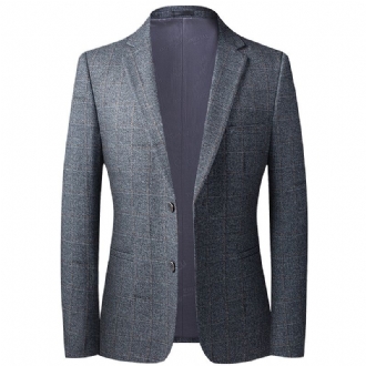 Höstens Herrrutiga Casual Liten Jacka Slim Fit Herr Enkel Kostym Affärsmän