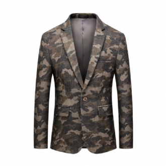 Kamouflagematerial Mode Casual Liten Kostym En Knapp Nizi Kamouflagetryck Män