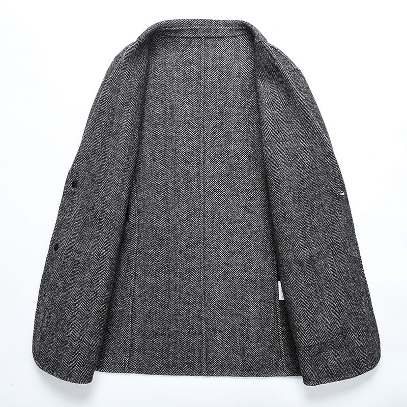 Kostym Herrkostym Business Casual Handgjord Dubbelsidig Yllerock Herrjacka