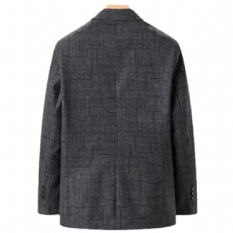 Kostym Män Vår Höst Medelålders Mäns Business Casual Liten Rutig Jacka Topp Pappa Bära