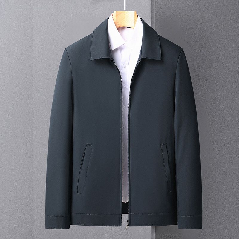 Medelålders Äldre Lapeljackor Herr Höst Vinter Business Casual Toppar Lösa Pappa Kläder