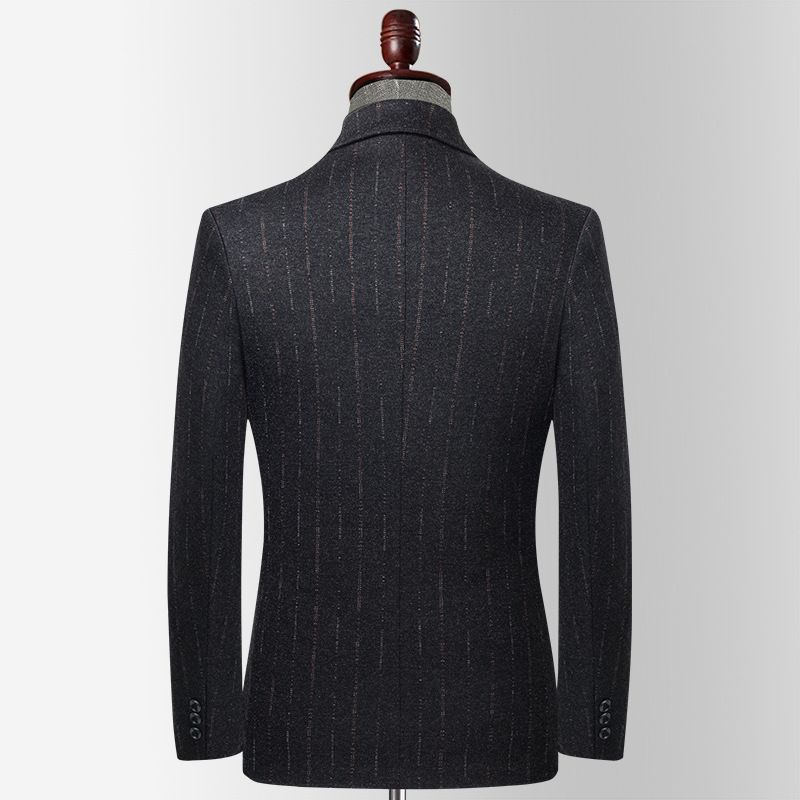 Unga Medelålders Mäns Casual Ullkostym Jacquard Järnfri Smal Passform Liten Kostym Herrjacka