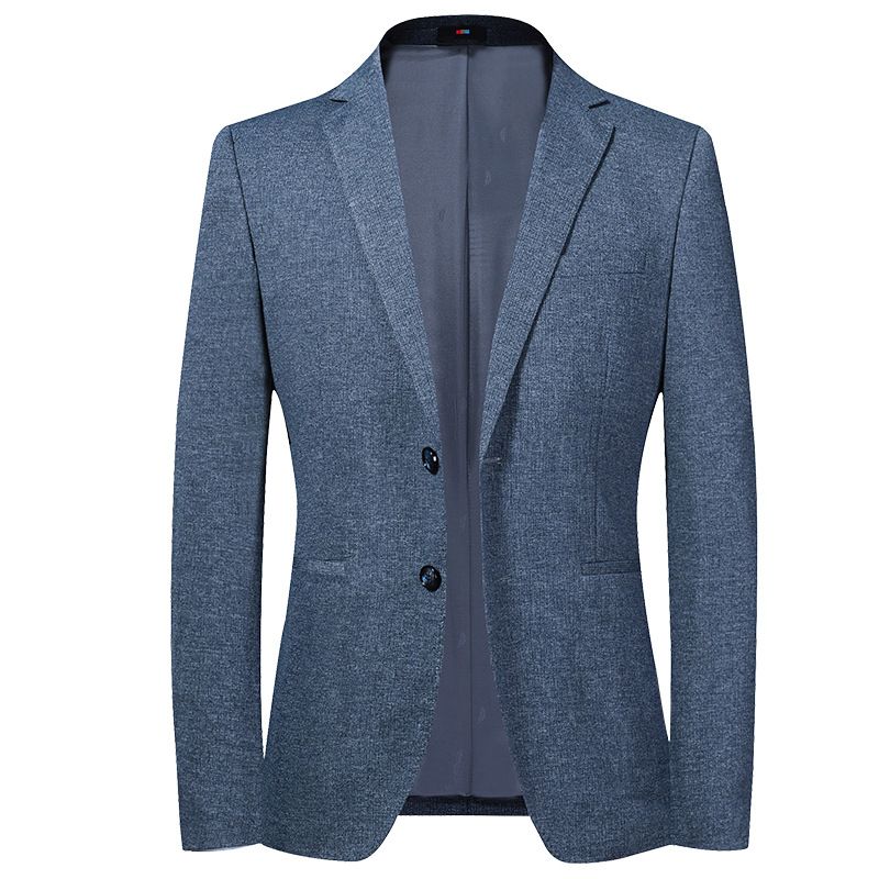 Vår Höstdräkt Män Stickad Stretch-kostym Slim Fit Liten Kostym Herrjacka