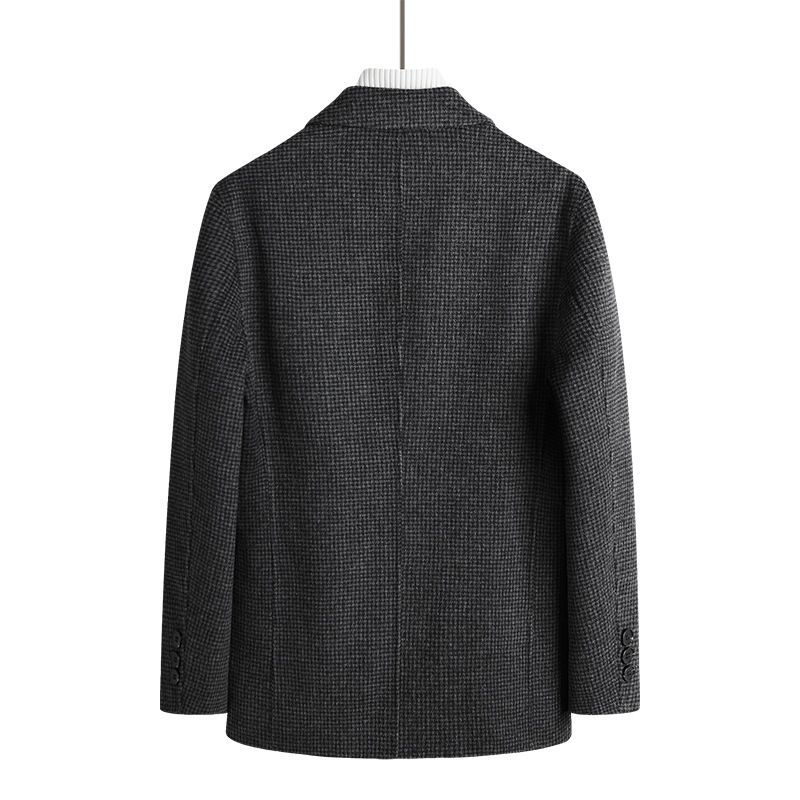 Vinterpläd Ull No Split Tredimensionell Patch Pocket Slim Fit Krage Casual Liten Kostym