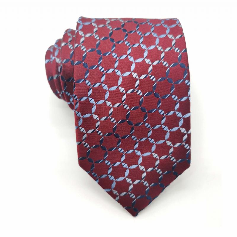 8cm High-end Populär Sidenslips Män Företag Sexkantiga Ränder Karakteristisk Slips Bröllop Födelsedag Present