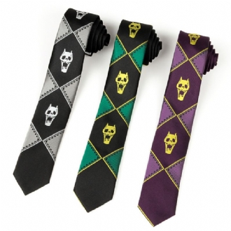 Tie Bizarre Adventure Skull Lazy Zipper Män