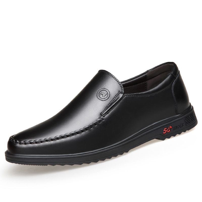 2023 Hösten Mäns Lågtoppade Läderskor Fritidsläder Bruna Slip-on Skor Wenzhou