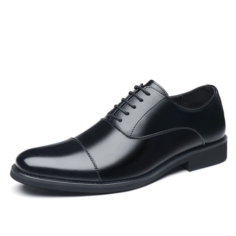 Brittiska Mäns Formella Läderskor Spetsiga Brudgummen Bröllopsskor Business Casual Herrskor Skor