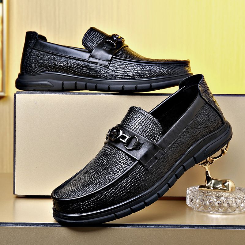 Doudou Skor Herr 2022 Trend Lazy One Pedal Fritids Läder Kör Loafers Mjuk Botten Herrskor