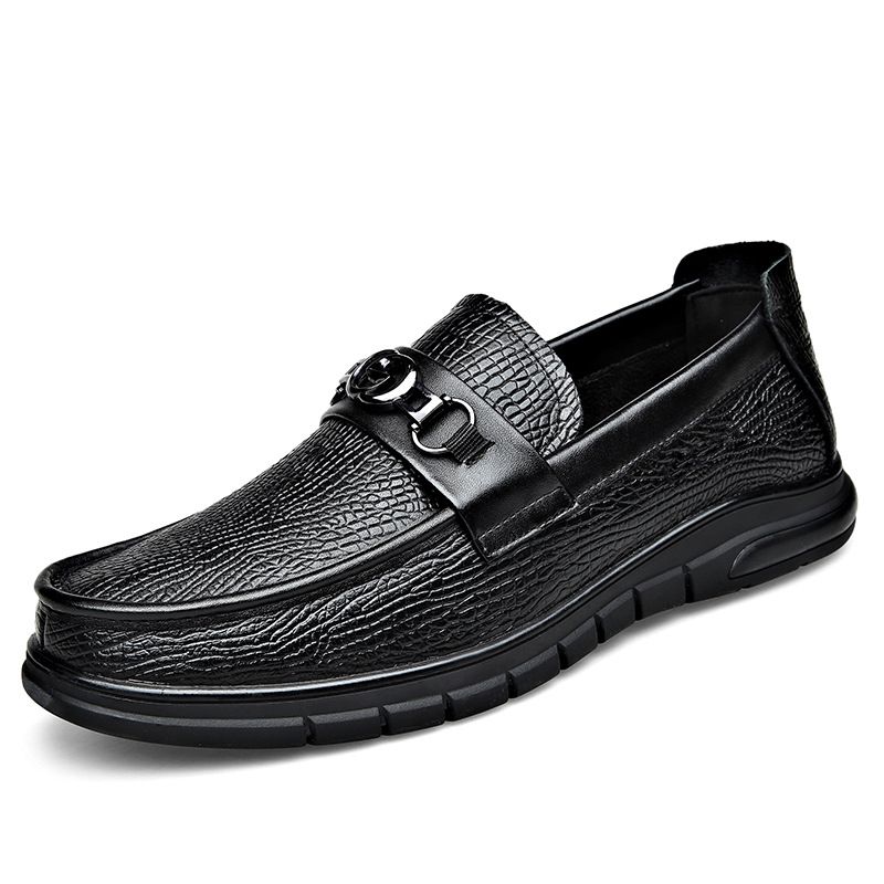 Doudou Skor Herr 2022 Trend Lazy One Pedal Fritids Läder Kör Loafers Mjuk Botten Herrskor