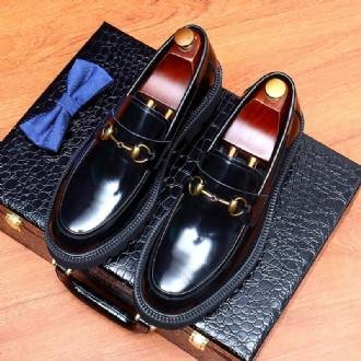 Herrskor Läder Horsebit Loafers Business Casual Skor Herr Tjock Sula Läderskor Rund Tå