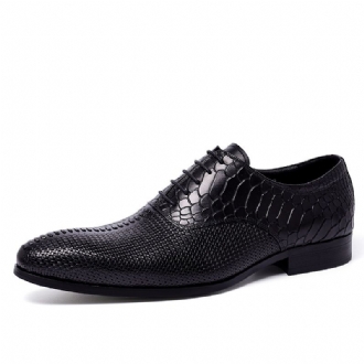 Läder Business Dress Skor Herr Bröllop Snörning Trend Brittiska Casual Män