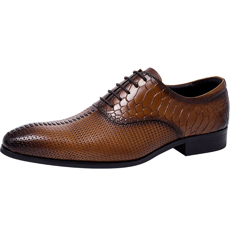 Läder Business Dress Skor Herr Bröllop Snörning Trend Brittiska Casual Män