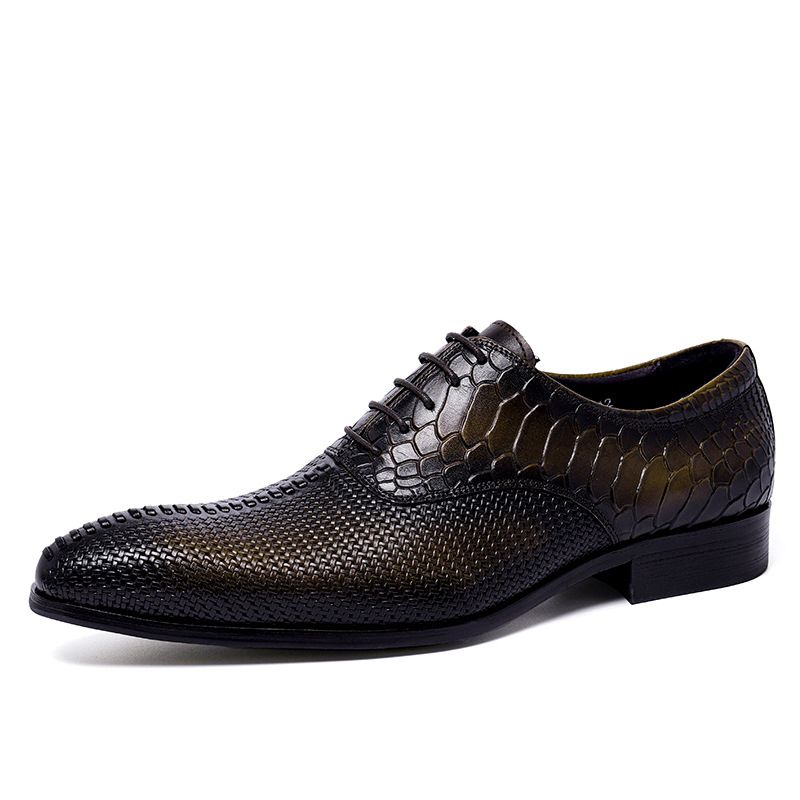 Läder Business Dress Skor Herr Bröllop Snörning Trend Brittiska Casual Män